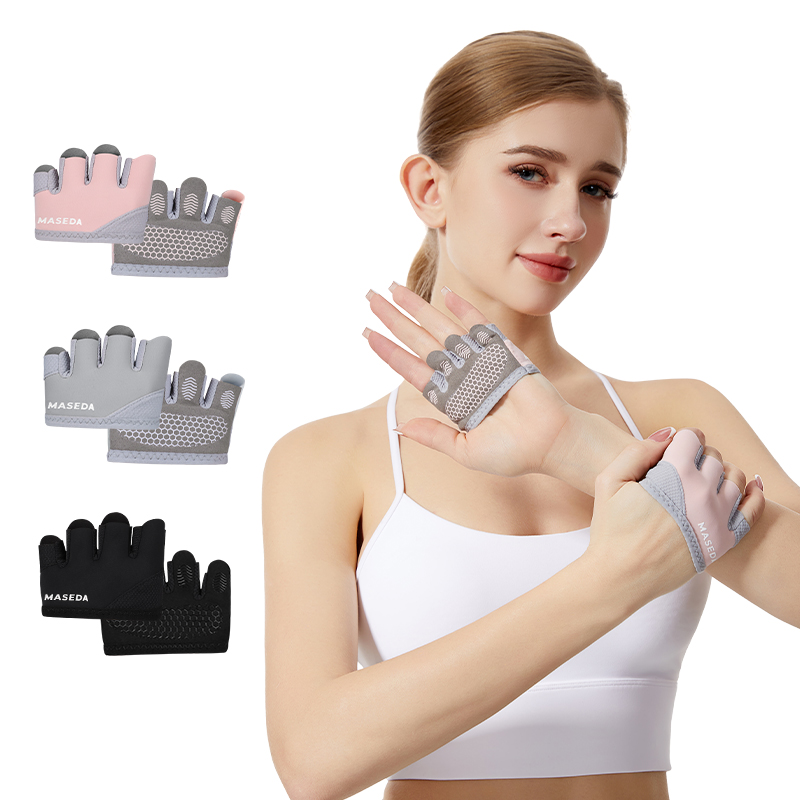 Pilates & Yoga Wohlfühlen Forchheim - Pair of Fitness Fingerless Gloves: Anti-Blister