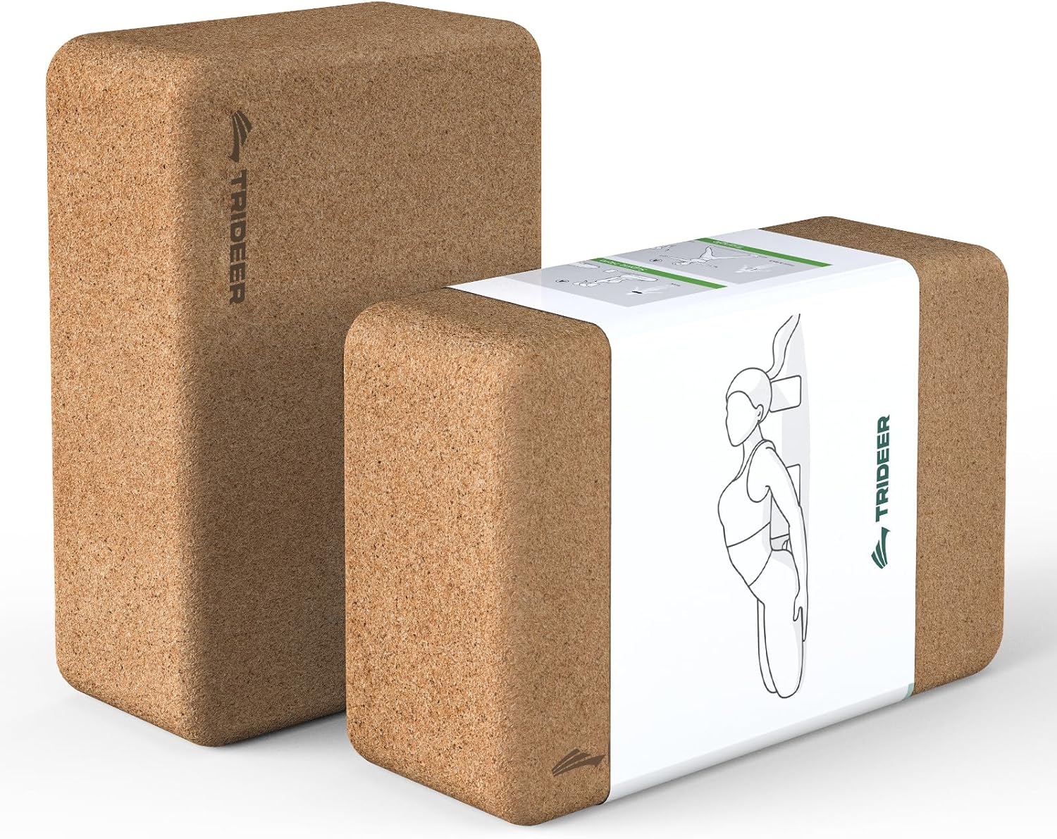 Yoga Block Cork - Natural Cork Yoga Blocks 2 Pack,