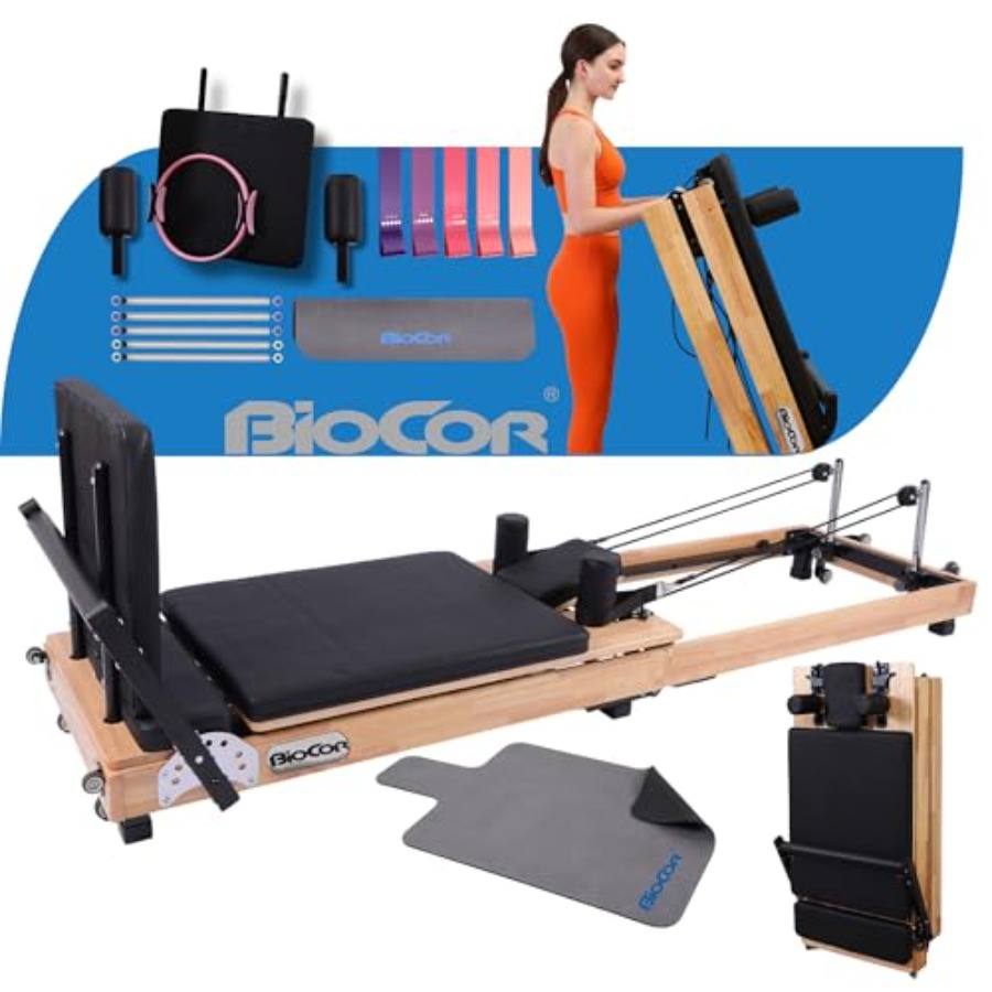 Pilates Yoga Home Workout - MAX4.0 Pilates Reformer Wood Home Workout